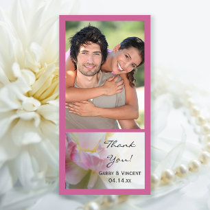 Pink und White Tulip Blume Hochzeit Vielen Dank Dankeskarte