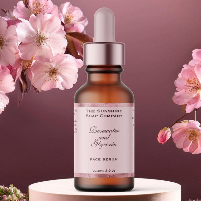 Pink und Woven Pink Foil Kosmetiktücher Tropfen Fl Adressaufkleber (Von Creator hochgeladen)