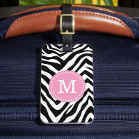 Pink und Zebra Print Custom Monogram