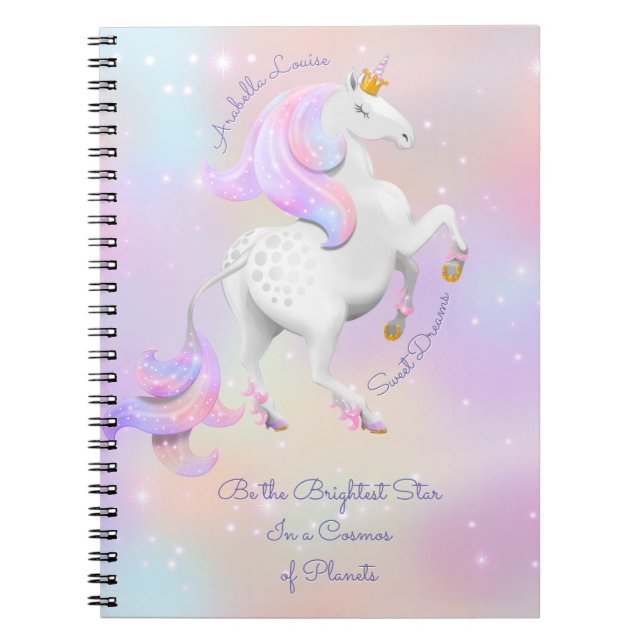 Pink Unicorn Baby Girl Spiral Foto Notebook Notizblock (Vorderseite)