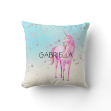Pink Unicorn Confetti Personalisierter Name