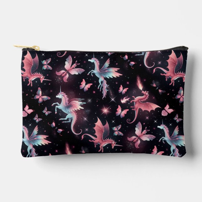 Pink Unicorn Dragon Mix Zubehörtasche (Vorderseite)