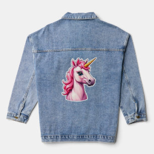 Pink Unicorn Fantasy Jeansjacke