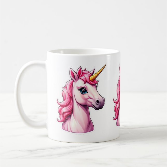 Pink Unicorn Fantasy Kaffeetasse (Links)