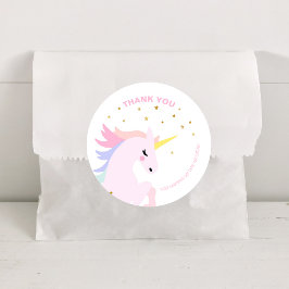 Pink Unicorn Geburtstag Danke Stickers