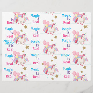 Pink Unicorn Geburtstagsparty Scrapbook Papier