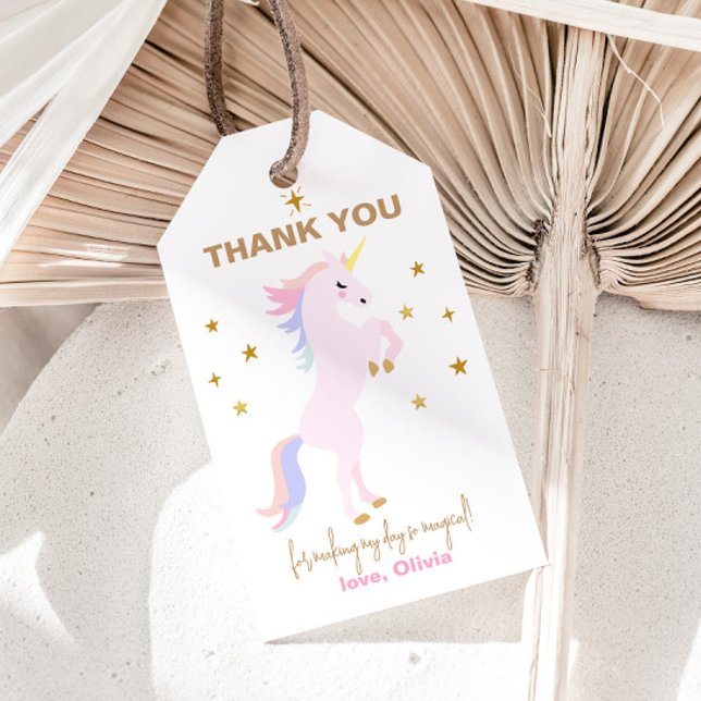 Pink Unicorn Geschenketiketten, Liebesmarken Geschenkanhänger (Unicorn Favor Tag)