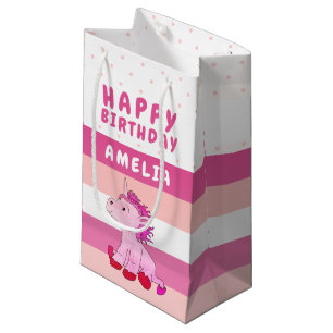 Pink Unicorn Girl Happy Birthday Kleine Geschenktüte