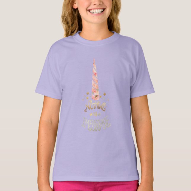 Pink Unicorn Inspiration Zitat T-Shirt (Vorderseite)