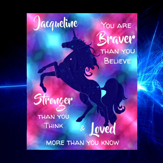 Pink Unicorn Inspirierend Teen Girl Zitat Fleecedecke (Von Creator hochgeladen)