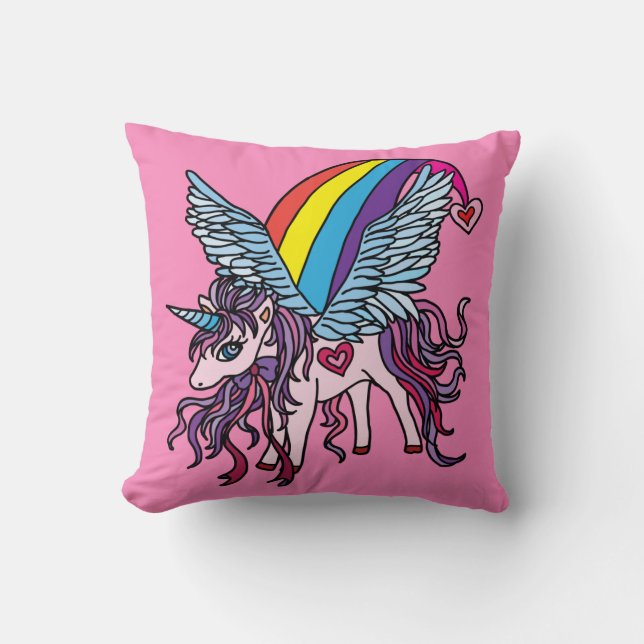 Pink Unicorn Kissen (Vorderseite)