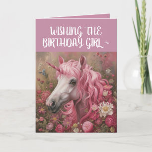 PINK UNICORN MÄDCHENKARTE DANKESKARTE