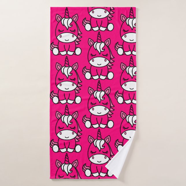 Pink Unicorn Pony Badehandtuch (Badehandtuch)
