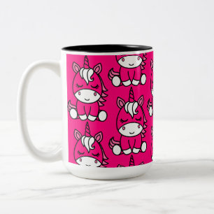 Pink Unicorn Pony Zweifarbige Tasse