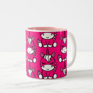 Pink Unicorn Pony Zweifarbige Tasse