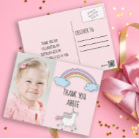 Pink Unicorn / Rainbow Birthday Foto Vielen Dank