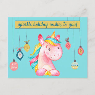 Pink Unicorn Sparkle wünscht sich Postkarte