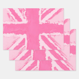 Pink Union Jack Britische Flagge Kunst von Heva We Geschenkpapier Set