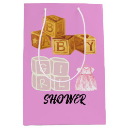 Pink Unique Baby Girl Dice Babydusche Geschenktasc Mittlere Geschenktüte
