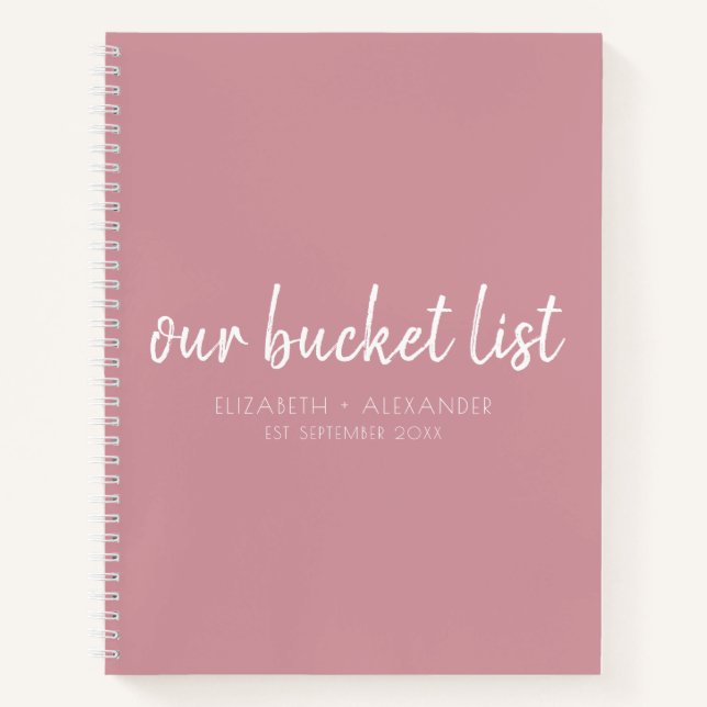Pink - unsere Eimer-Liste Notizbuch (Vorderseite)