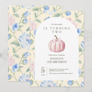 Pink unsere kleine Pumpkin Geburtstagseinladung Dankeskarte