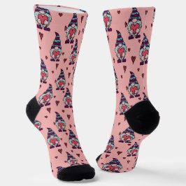 Pink Valentine Gnomes Socken