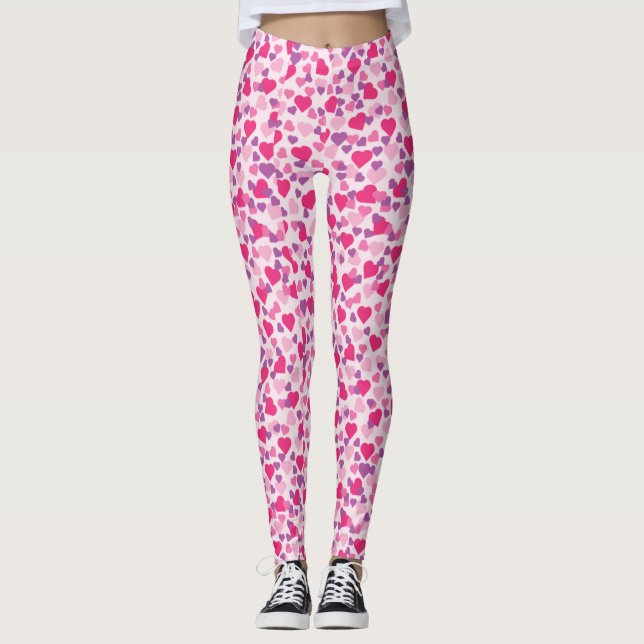 Pink Valentine Hearts Leggings (Vorderseite)