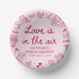 Pink Valentine Love is in the Air Bridal Shower Pappteller