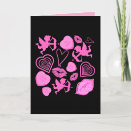 Pink-Valentine-Muster Karte