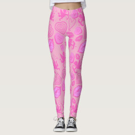 Pink-Valentine-Muster Leggings