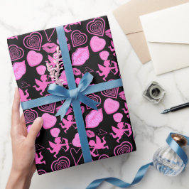 Pink-Valentine-Musterpapier Geschenkpapier