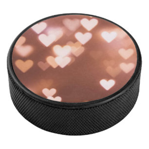 PINK VALENTINE"S DAY HEARTS EISHOCKEY PUCK