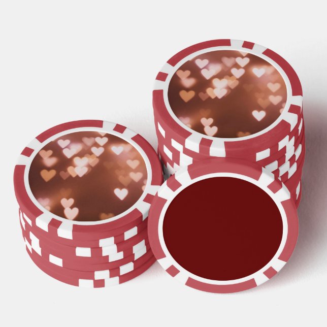 PINK VALENTINE"S DAY HEARTS POKERCHIPS (Stapel)