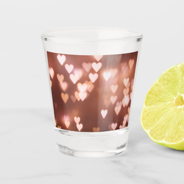 PINK VALENTINE"S DAY HEARTS SCHNAPSGLAS (Vorderseite)