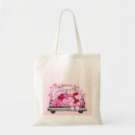 Pink Valentine Truck Watercolor Design Tragetasche