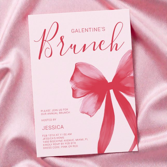 Pink Valentine Watercolor Galentine's Day Brunch Einladung (Pink Valentine Watercolor Galentine's Day Brunch Invitation)