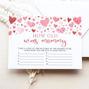 Pink Valentine Wie alt war Mama Baby Showspiel Einladung
