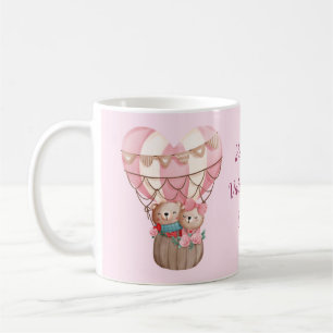 Pink Valentine's Day Teddy Bär Heißluftballon Kaffeetasse