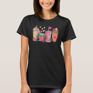 Pink Valentine's Drink Hot Coca Herzchen glücklich T-Shirt