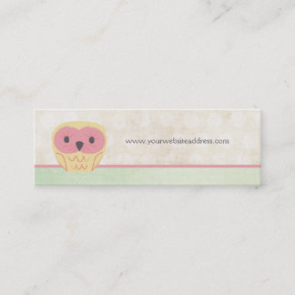 Pink Vanilla Lemon Owl Business Skinncard Mini Visitenkarte