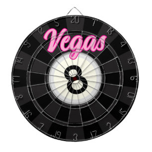 Pink Vegas Billard 8-Kugel-Design in Schwarz und E Dartscheibe
