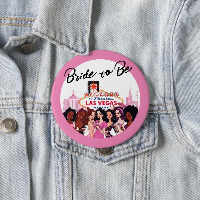 Pink Vegas Junggeselinnen-Abschied Button (Beispiel)