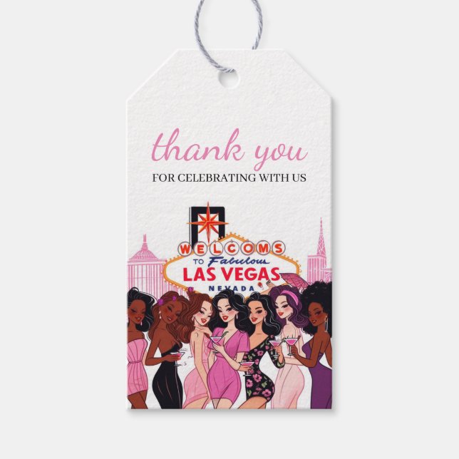 Pink Vegas Junggeselinnen-Abschied Geschenkanhänger (Vorderseite)