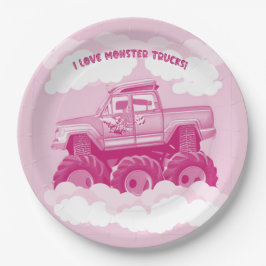 Pink Version I Love Monster Trucks Image     Pappteller