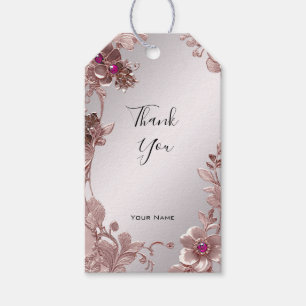 Pink Verzierte Blumengeschenke Geschenkanhänger