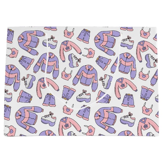 Pink Vibes 90s Mode Große Geschenktüte (Vorderseite)