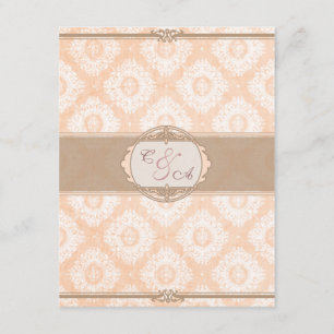 Pink Victoria Damask Empfang-Karte Begleitkarte