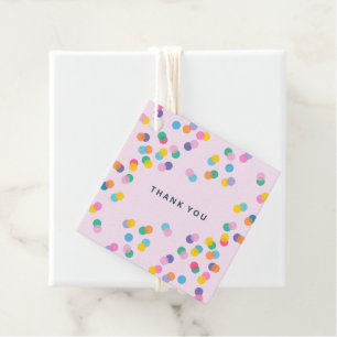 Pink Vielen Dank Confetti Kindergeburtstag Gefalle Geschenkanhänger