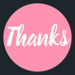Pink vielen Dank für die einfache Visitenkarte Runder Aufkleber<br><div class="desc">Hellrosa,  einfach,  modern,  minimalistisch,  danke für den Business-Aufkleber / Siegel. Vielen Dank für Ihren Bestellaufkleber,  aber kann auch für andere Dinge verwendet werden.</div>