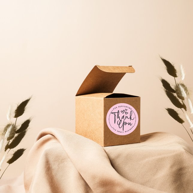 Pink vielen Dank für die Unterstützung meines klei Runder Aufkleber (Von Creator hochgeladen)